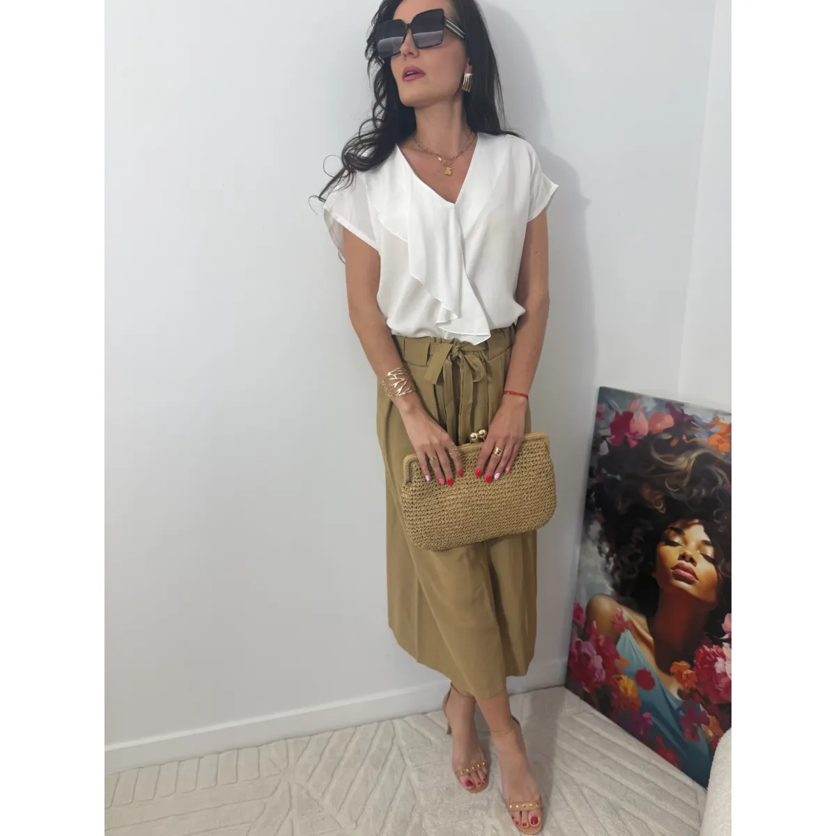 Bluzka z tencell MARIKA w odcieniu śnieżnej bieli