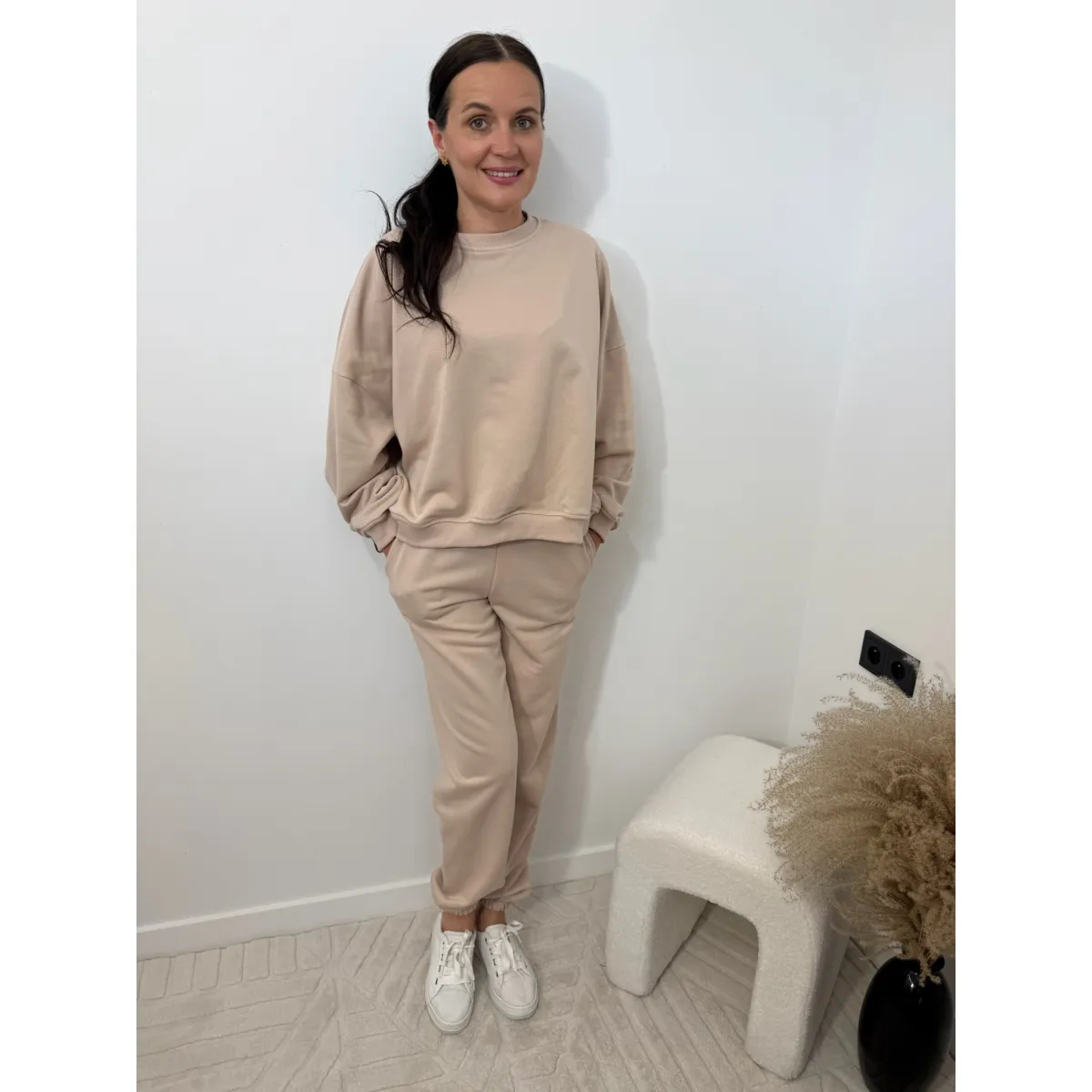 Bawełniany dres ARIANNA w odcieniu beżu