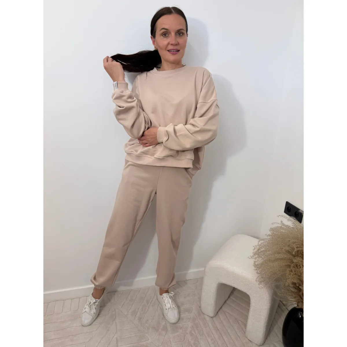 Bawełniany dres ARIANNA w odcieniu beżu