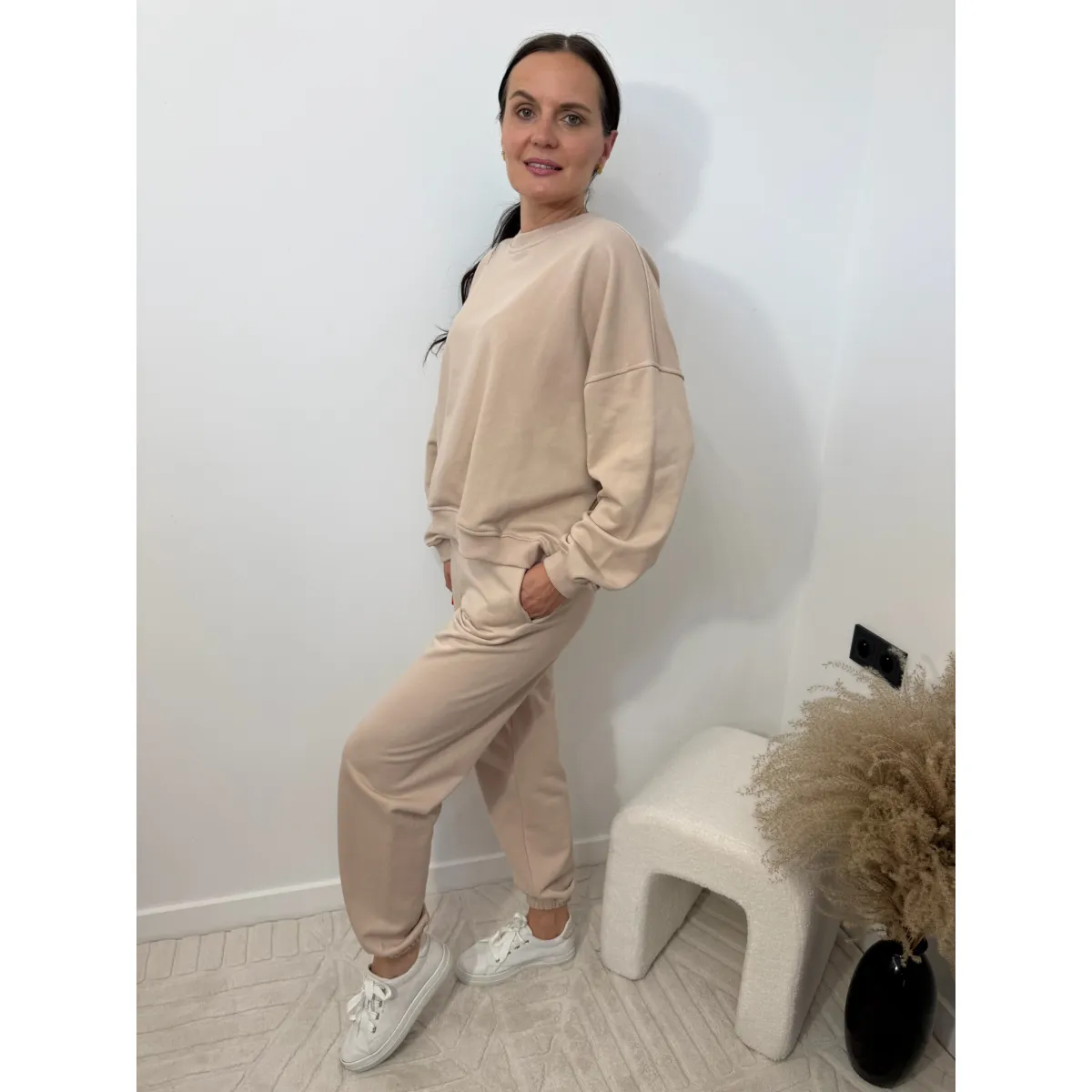 Bawełniany dres ARIANNA w odcieniu beżu