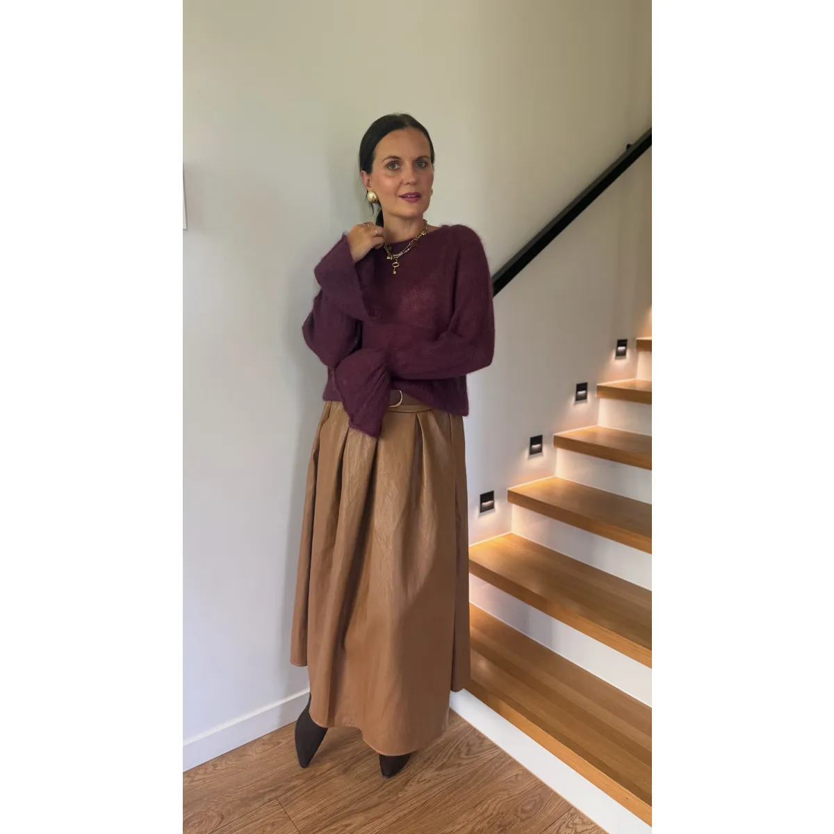 Moherowy sweter VALERIA w odcieniu bakłażana