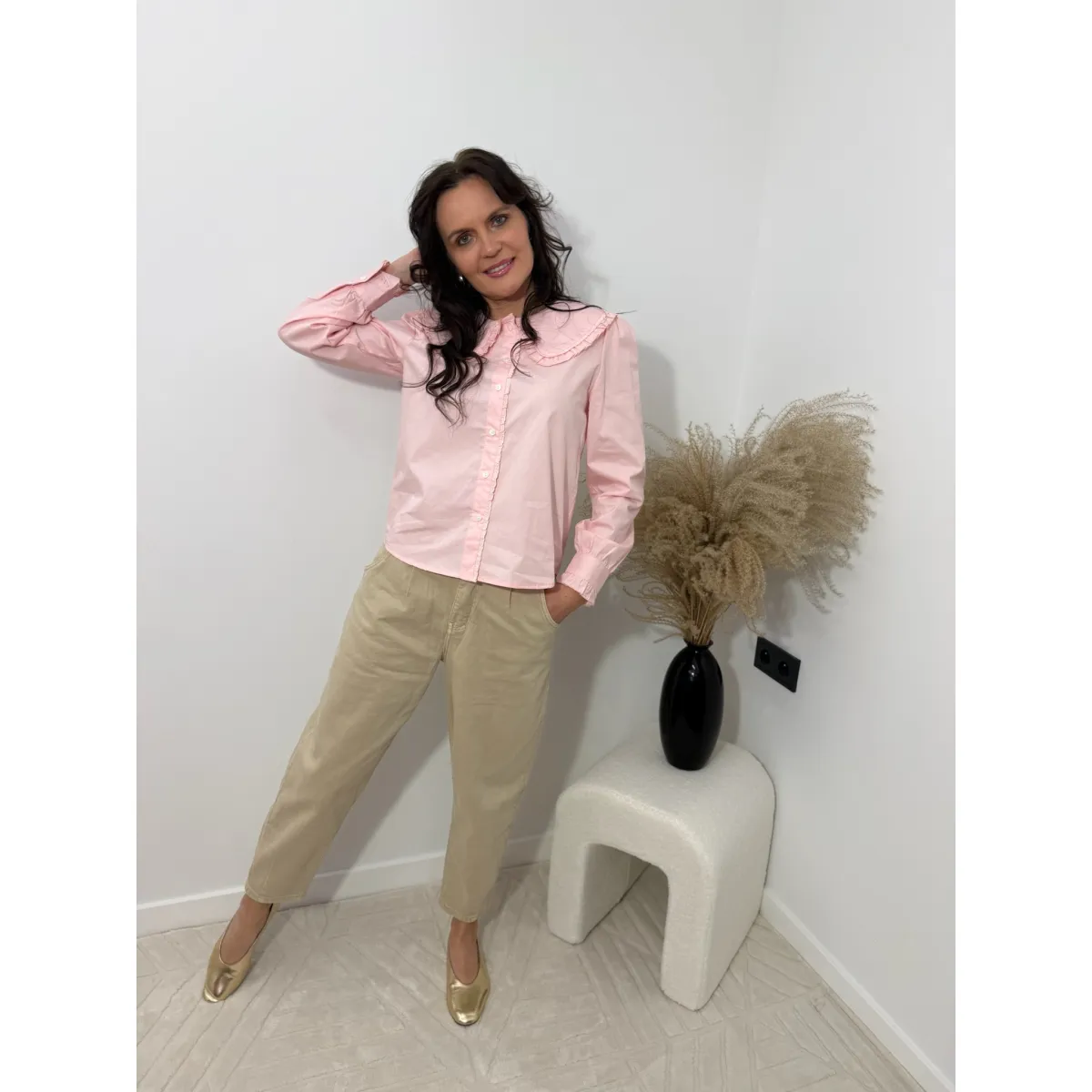 Koszula BABYDOLL w kolorze pudrowego różu