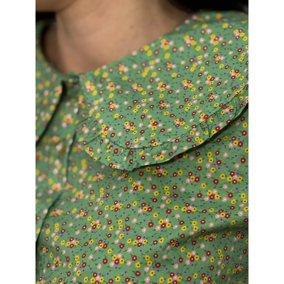 Bawełniana koszula BABYDOLL w odcieniu zieleni rozmiar S/M