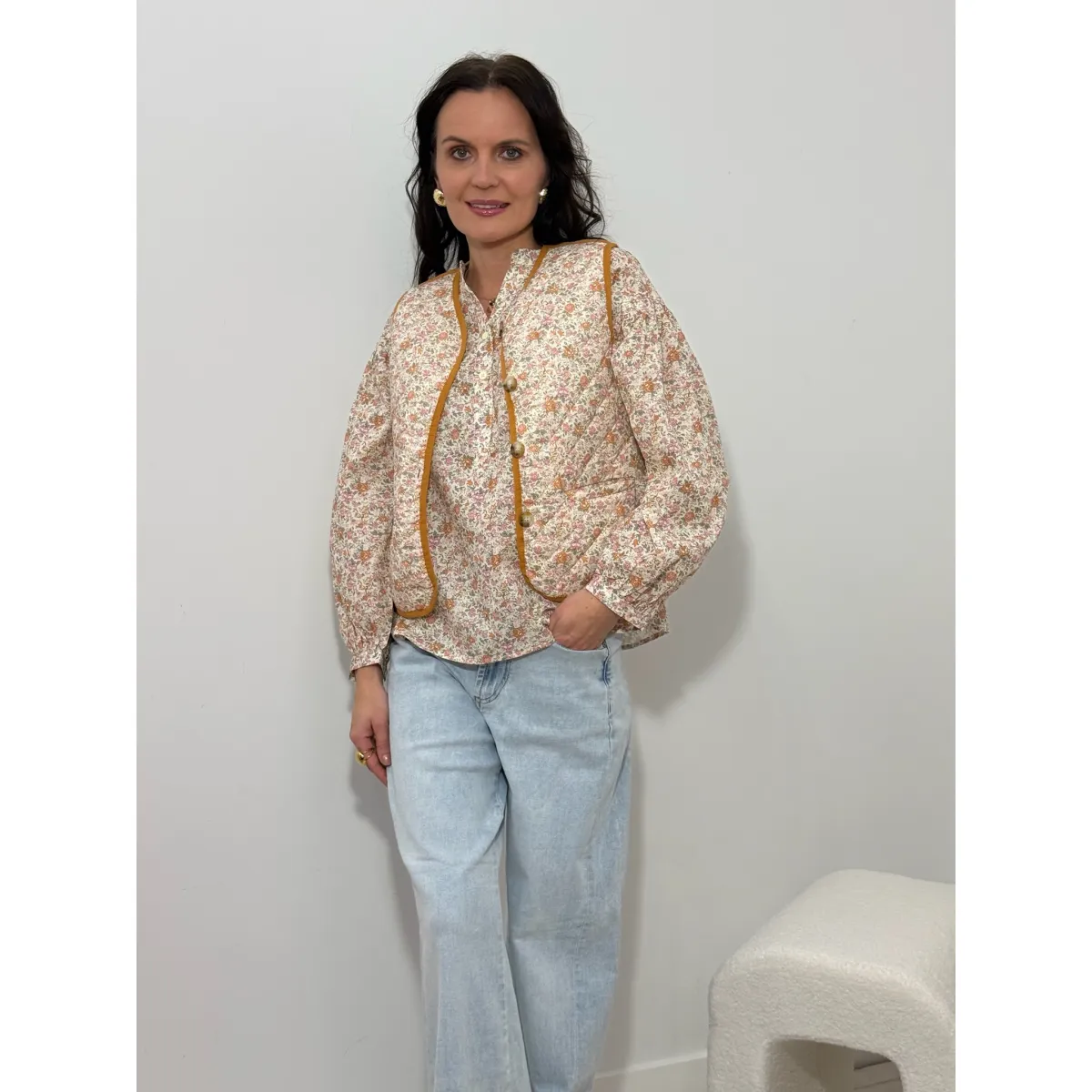 Bawełniana kamizelka LUCREZIA w kwiatuszki