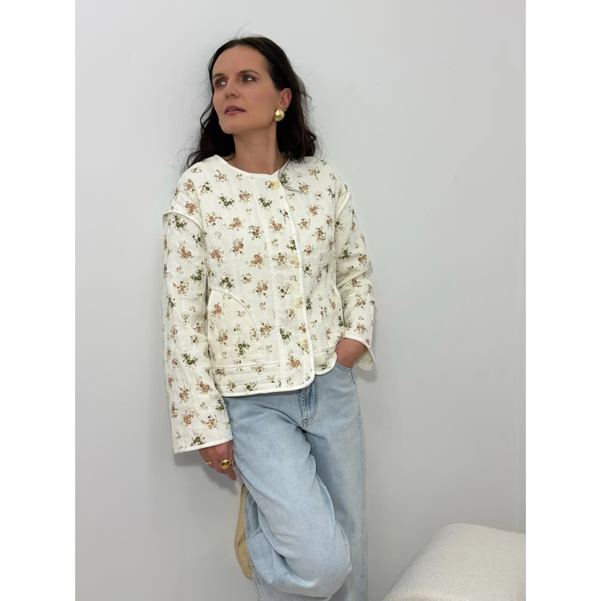 Bawełniana katana CINZIA w odcieniu śmietankowym rozmiar M