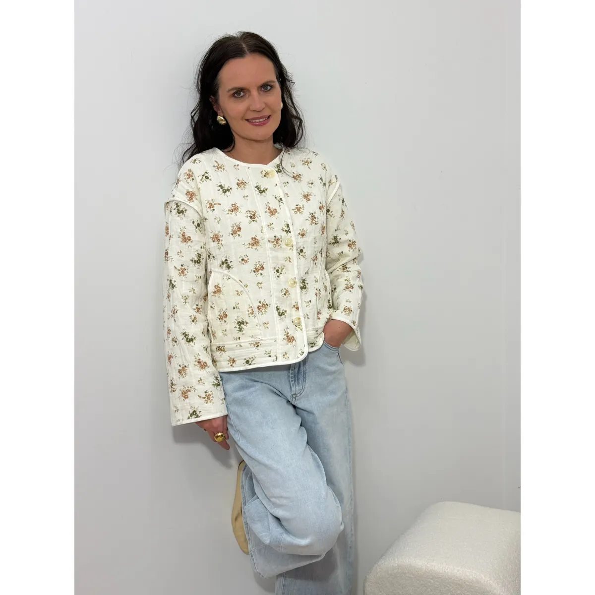 Bawełniana katana CINZIA w odcieniu śmietankowym rozmiar M