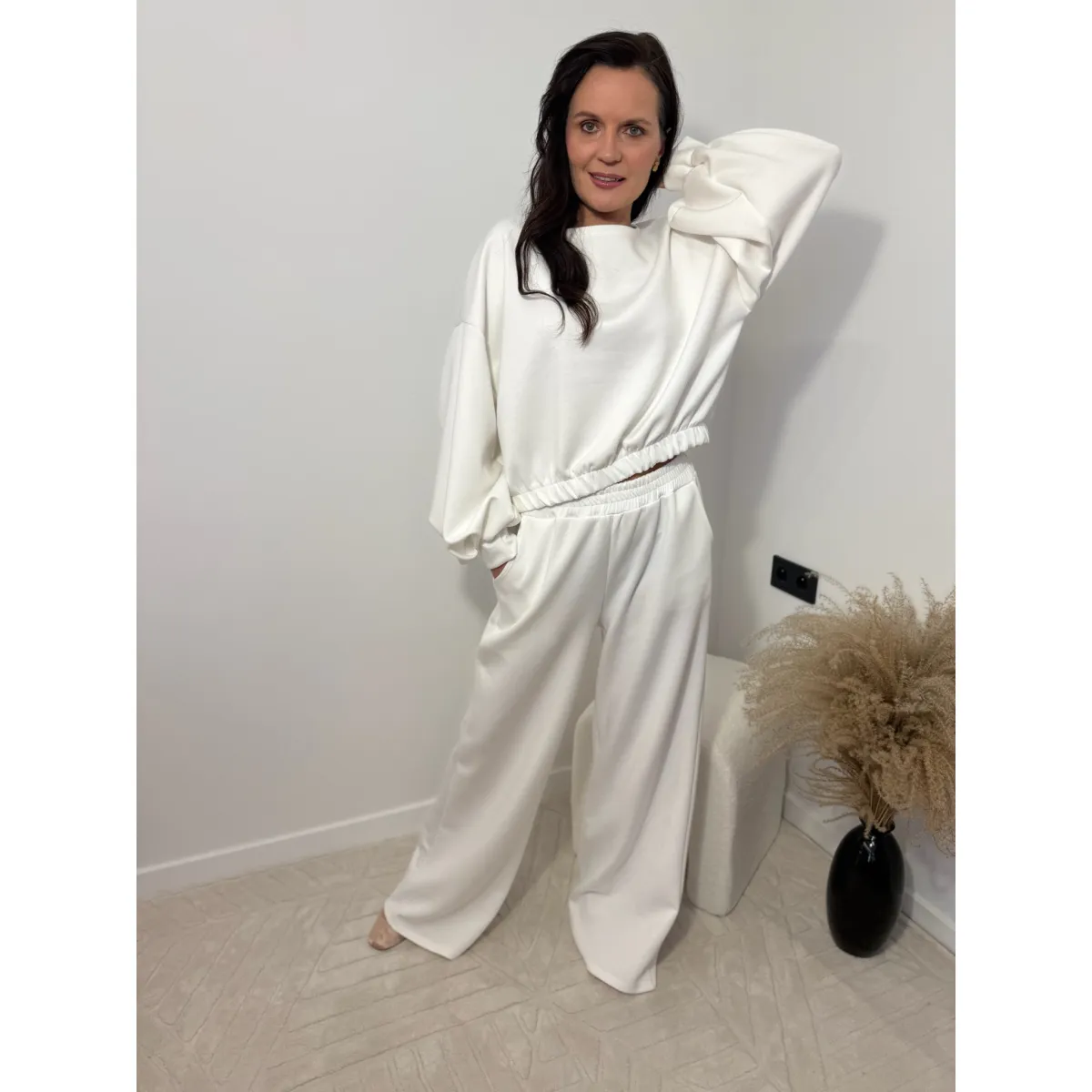 Wiskozowy komplet PALOMA w odcieniu śmietankowym