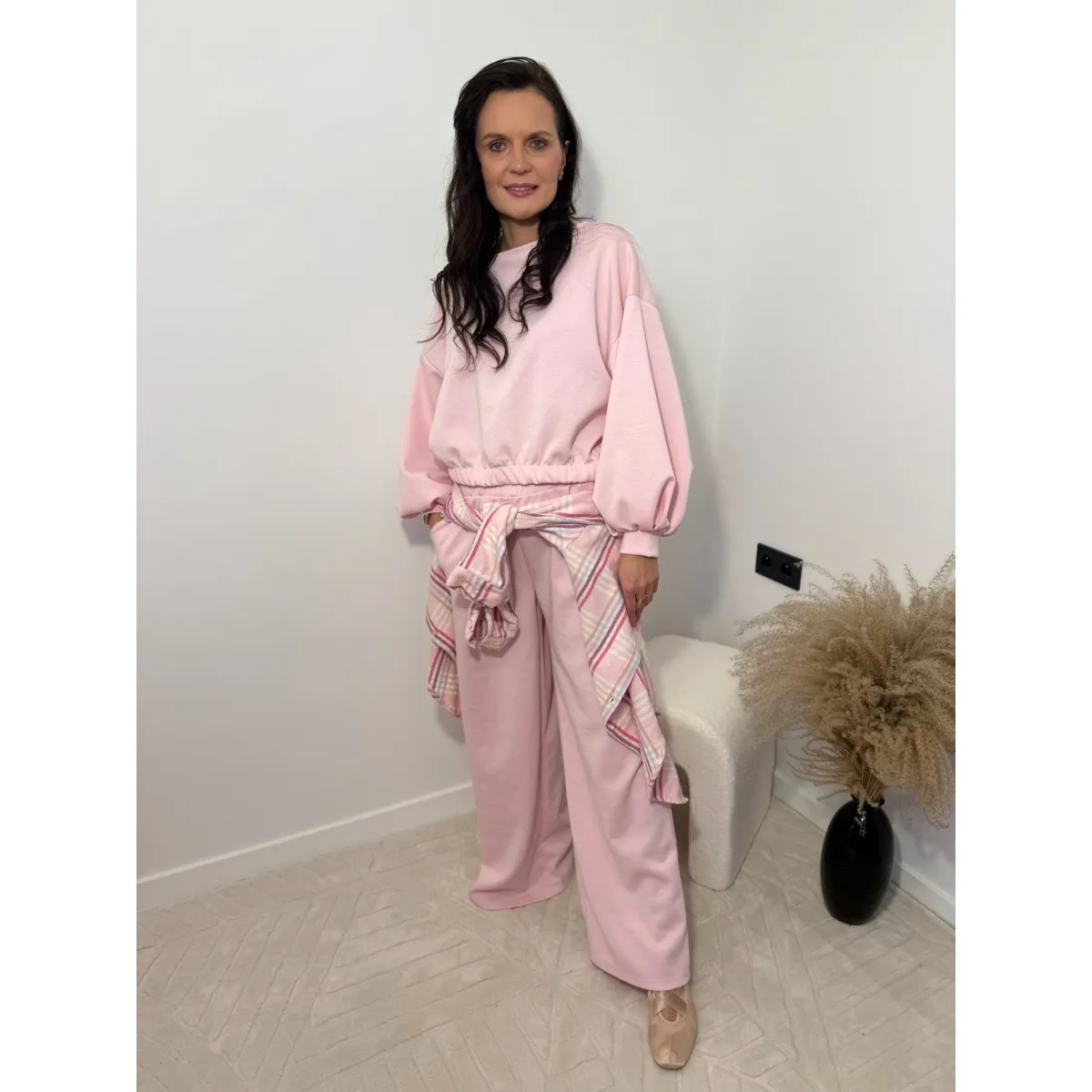 Wiskozowy komplet PALOMA  w kolorze pudrowego różu