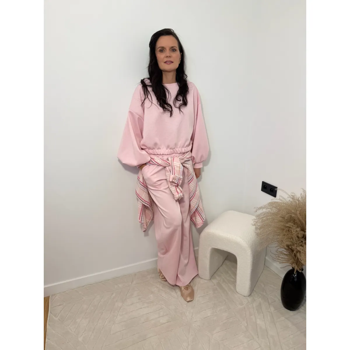 Wiskozowy komplet PALOMA  w kolorze pudrowego różu