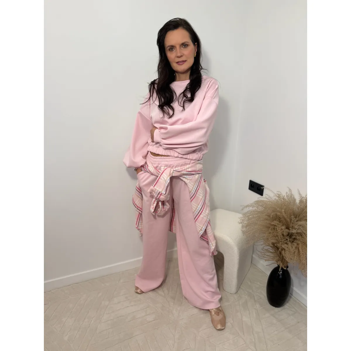 Wiskozowy komplet PALOMA  w kolorze pudrowego różu