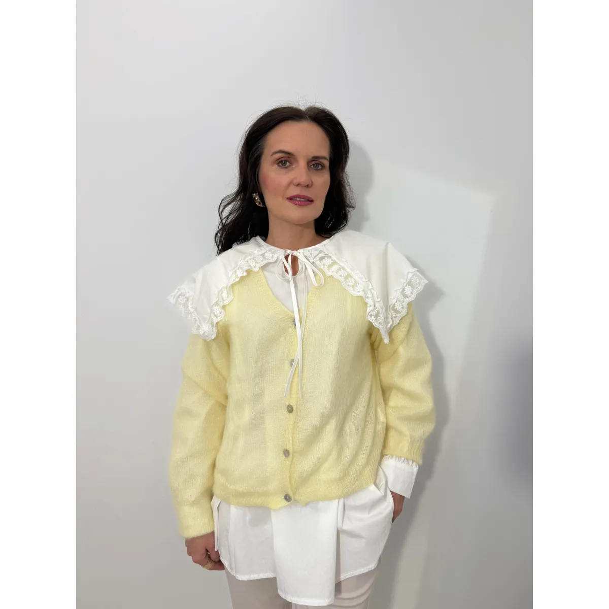 Bawełniana koszula BABYDOLL w kolorze śnieżnej bieli