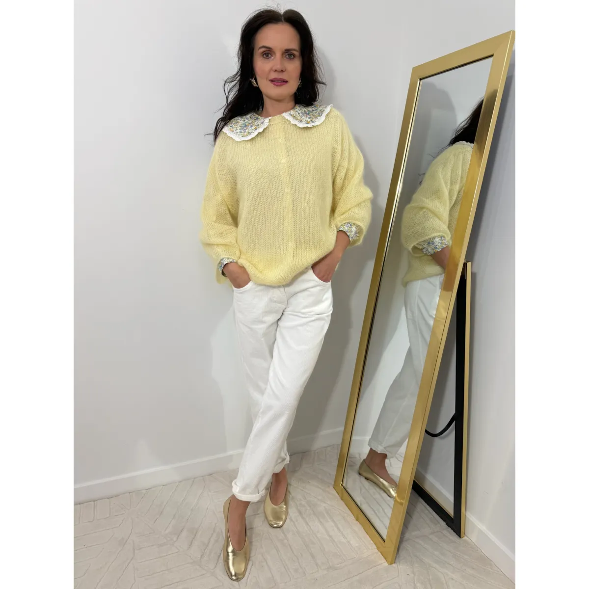 Moherowy sweter SOFIA w odcieniu cytrynowym