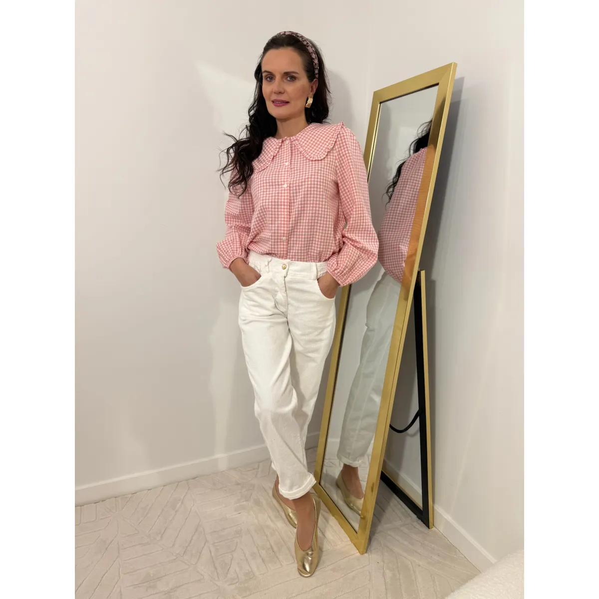 Bawełniana koszula BABYDOLL w odcieniach różu