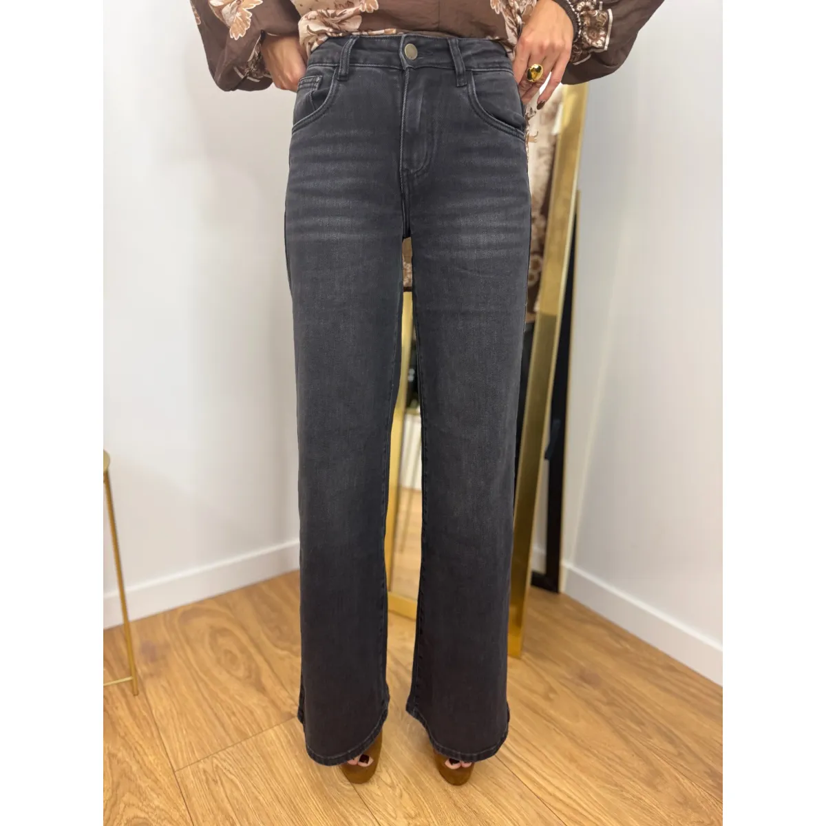 Bawełniane spodnie ZYTA z szerokimi nogawkami