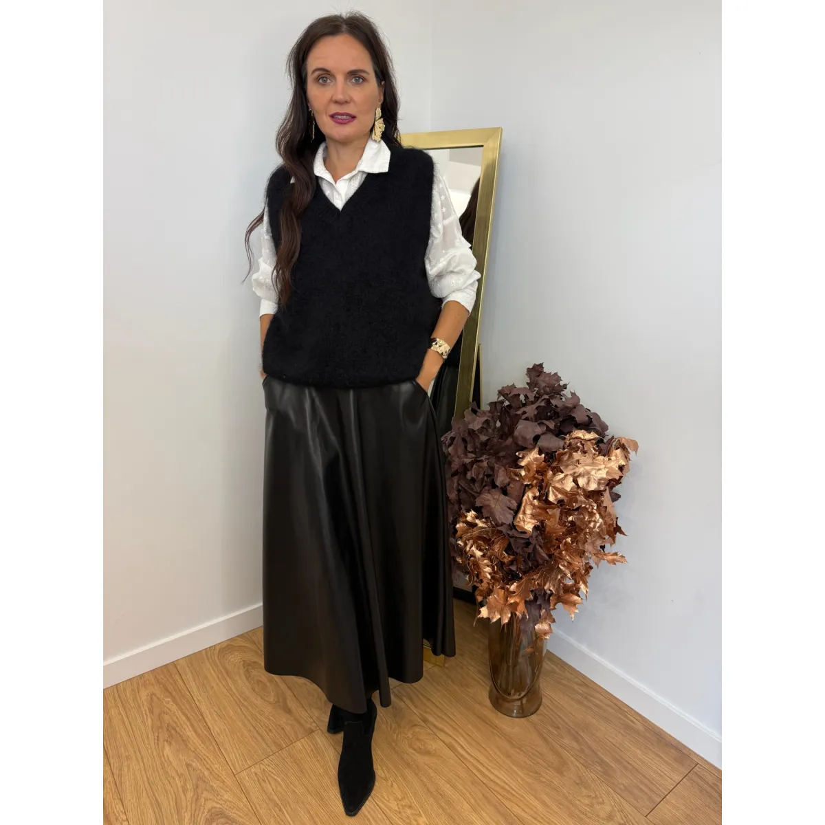 Moherowa kamizelka MAYA w kolorze czarnym