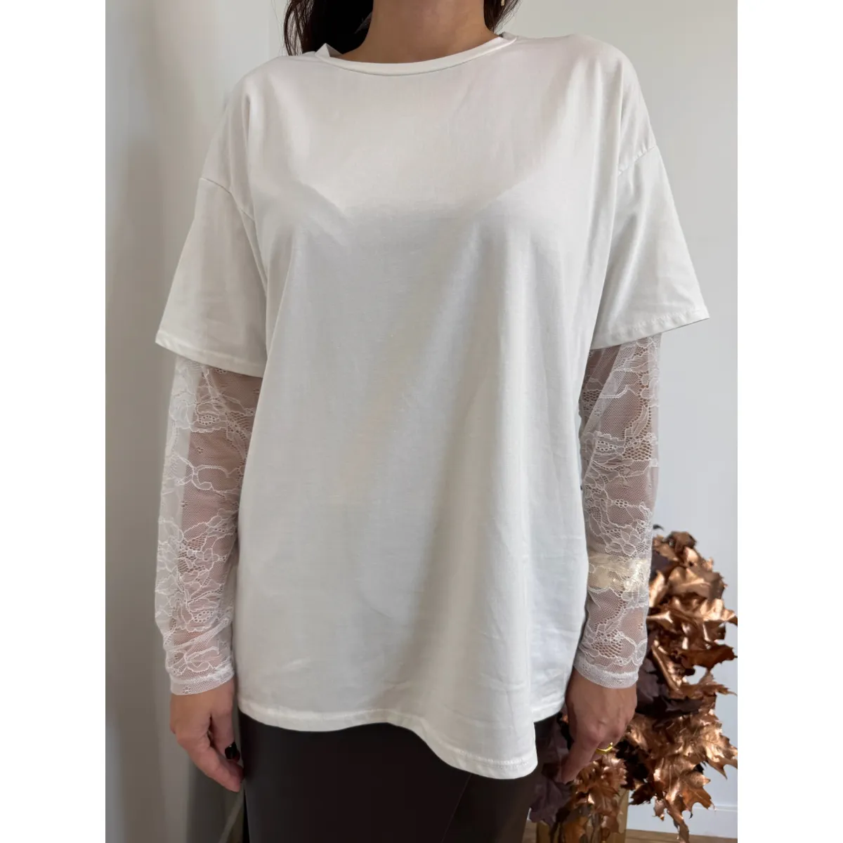 Bawełniana bluzka DIVA w odcieniu śnieżnej bieli