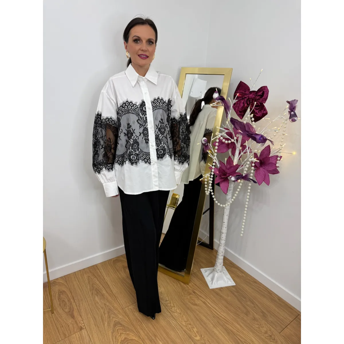 Bawełniana koszula ZETTA w odcieniu bieli