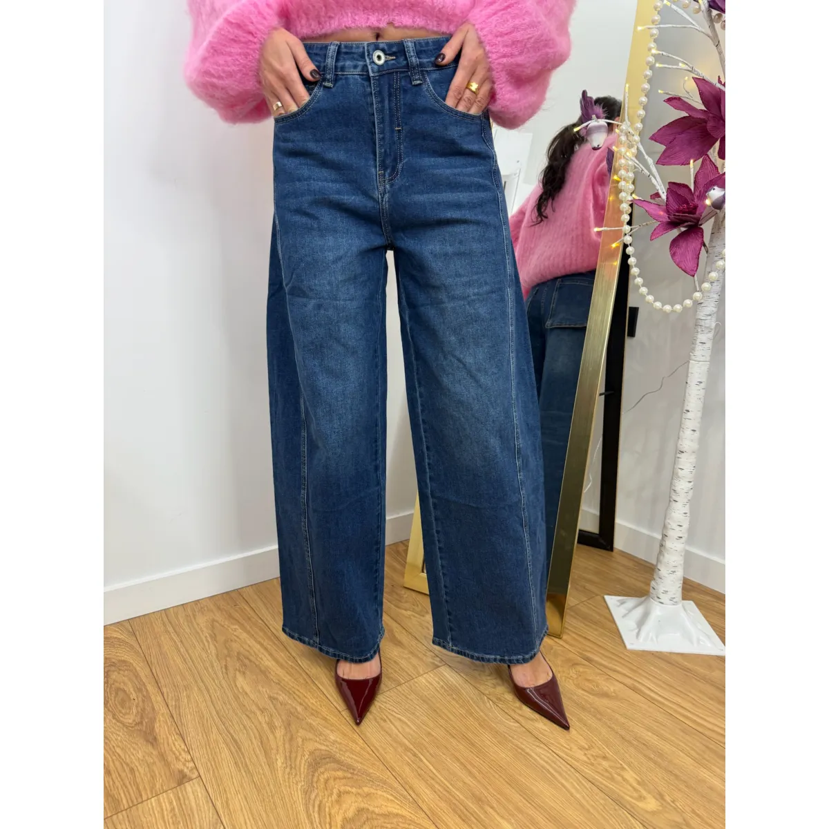 Bawełniane spodnie FIORO w odcieniu jeansu