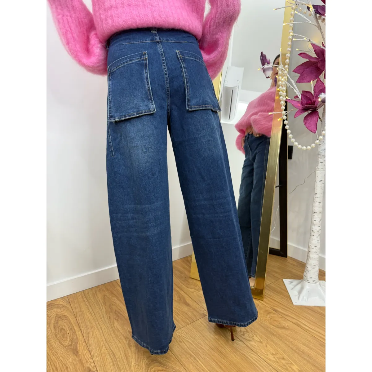 Bawełniane spodnie FIORO w odcieniu jeansu