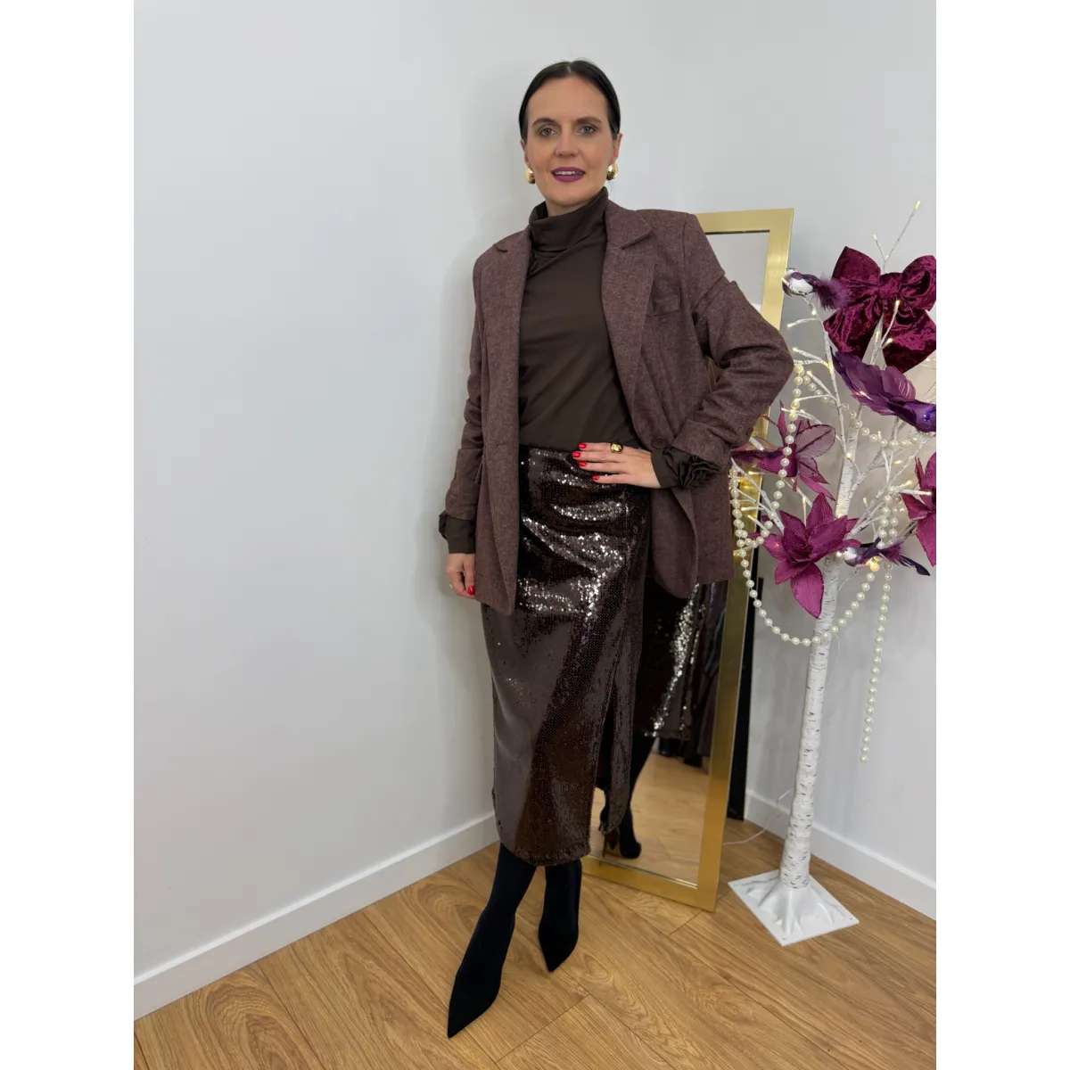 Wiskozową marynarka BRIDGET w kolorze bordo S