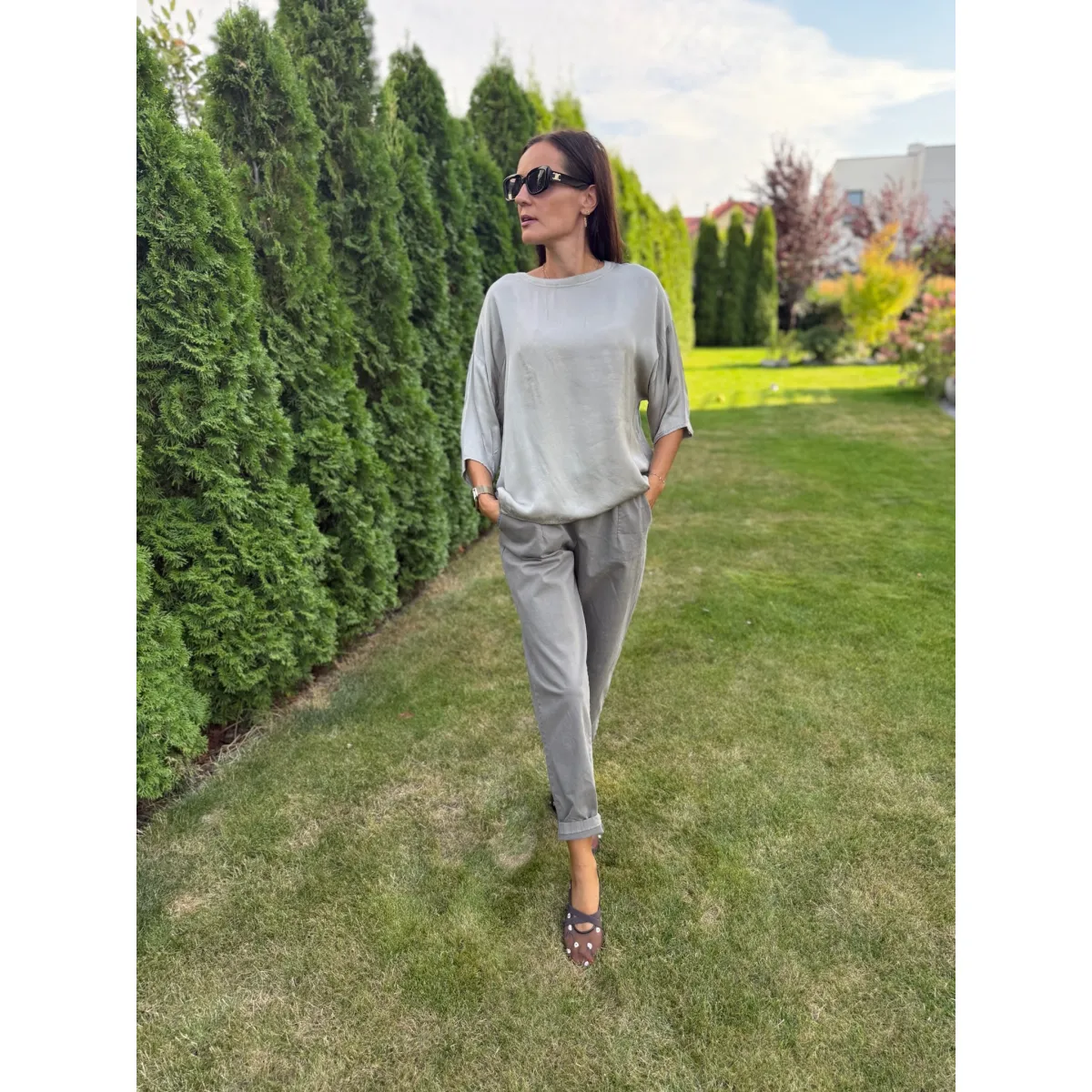 Wiskozowa bluzka NAOMI w odcieniu fango