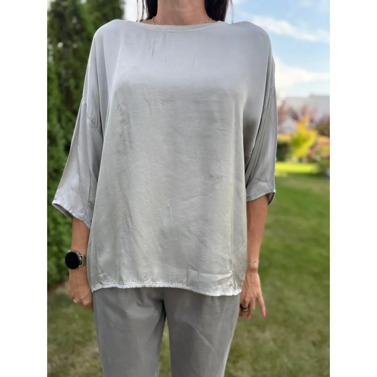 Wiskozowa bluzka NAOMI w odcieniu fango