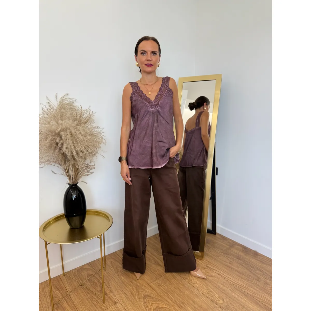 Wiskozowy top GIGLIO w odcieniu śliwki