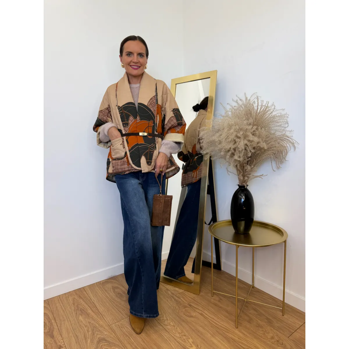 Bawełniana kurtka CAVALLI w odcieniu camelowym