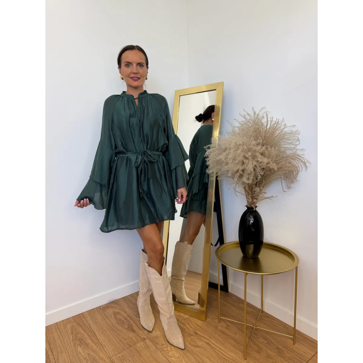 Sukienka z lyocellu OCTAVIA w odcieniu zieleni