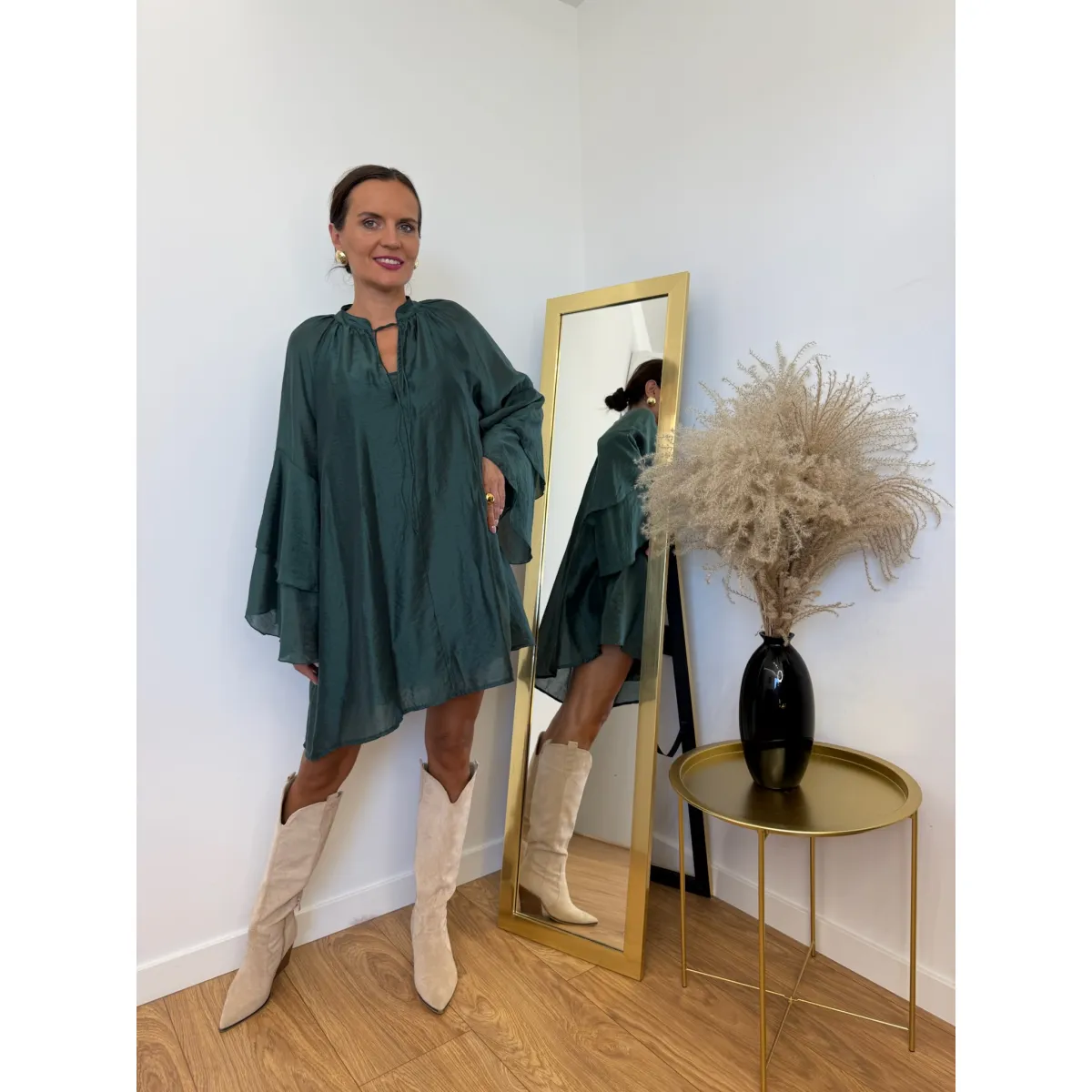 Sukienka z lyocellu OCTAVIA w odcieniu zieleni