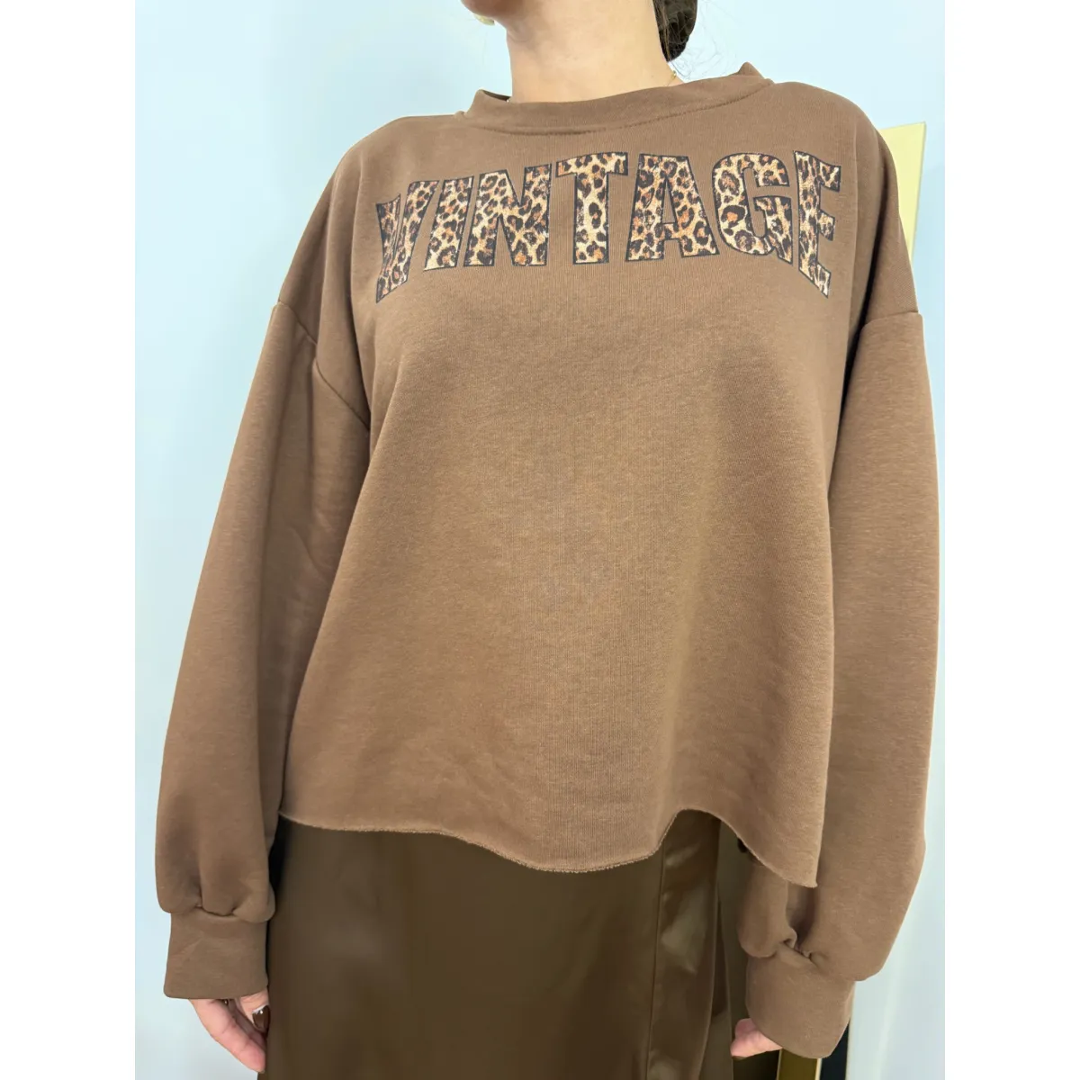 Bawełna bluza LATTE w odcieniu czekoladowym