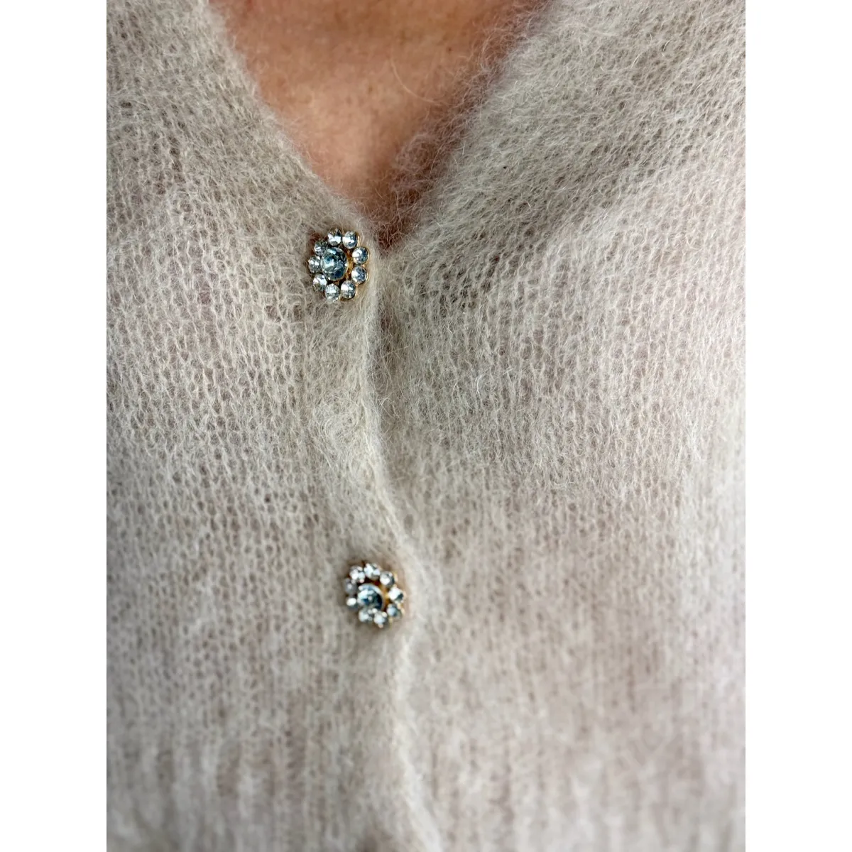 Moherowy  Sweter  Nocturne w kolorze kremowe latte