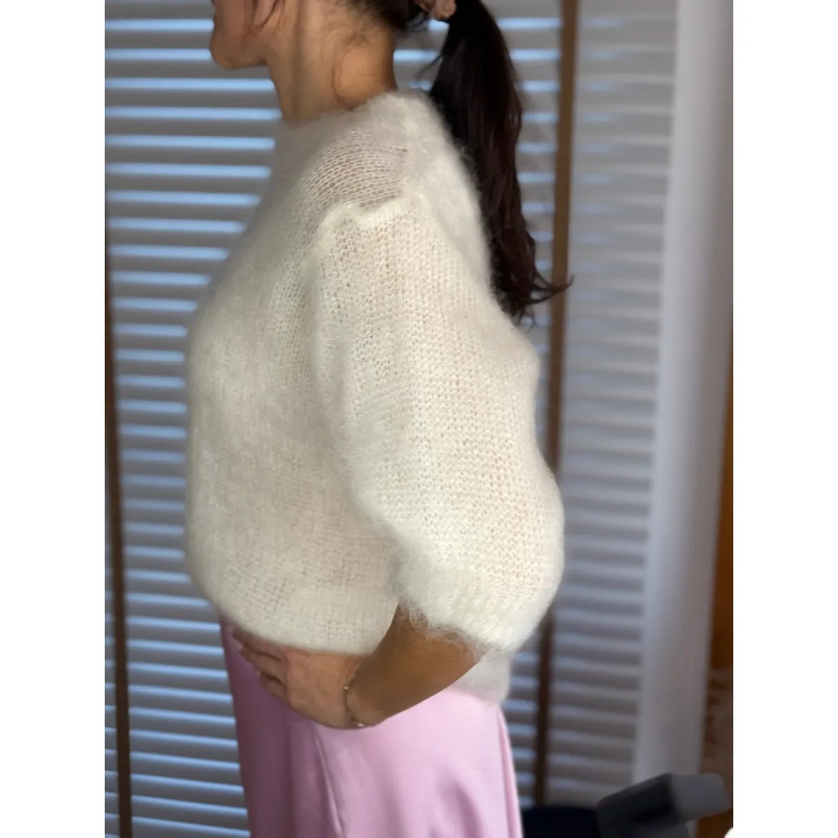 Moherowy Sweter Mistral w odcieniu mlecznym