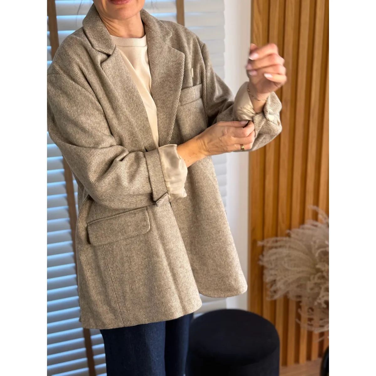 Marynarka Oversize Elemento w kolorze kremowa latte