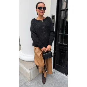 Moherowy sweter KASJANA w kolorze czerni