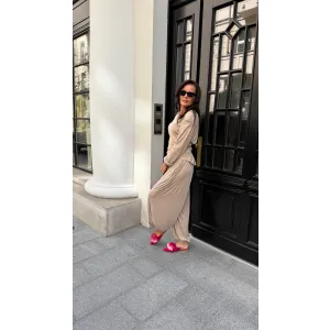 Wiskozowy set EVELINE w odcieniu fango rozmiar M/L