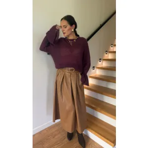 Moherowy sweter VALERIA w odcieniu bakłażana