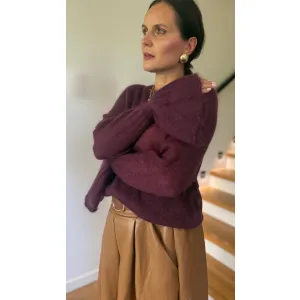 Moherowy sweter VALERIA w odcieniu bakłażana