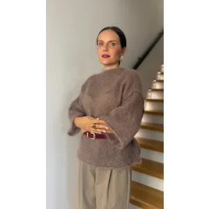 Moherowy sweter VELIA w odcieniu fango