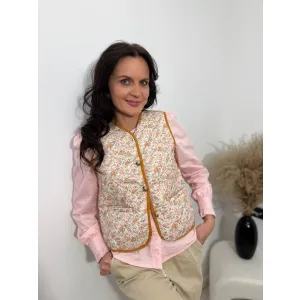 Bawełniana kamizelka LUCREZIA w kwiatuszki rozmiar M