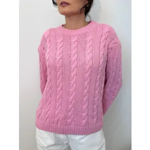 Bawełniany sweter MELANIA w odcieniu piwonii