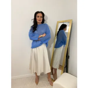 Moherowy sweter SOFIA w odcieniu chabrowym