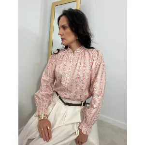 Bawełniana koszula SERAFINA w odcieniu pudrowego różu rozmiar S/M