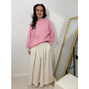 Moherowy sweter SOFIA w odcieniu pudrowego różu