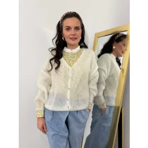 Moherowy sweter VELIA w odcieniu śmietankowym