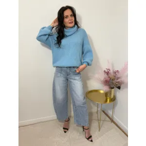 Golf z alpaką ANETTE w odcieniu błękitu