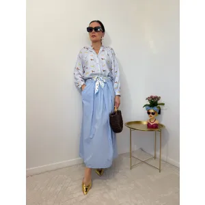 Bawełniana spódnica MIRADA w odcieniu niebieskim