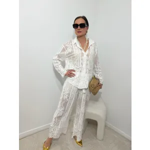 Bawełniany set GRANDE w kolorze śnieżnej bieli