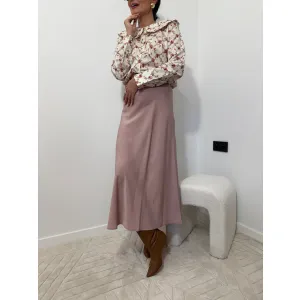 Wiskozowa spódnica PURPURA w odcieniu różu