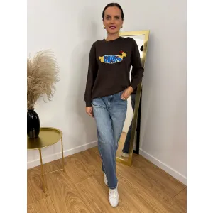 Bawełniane spodnie MISS w odcieniu jeansu